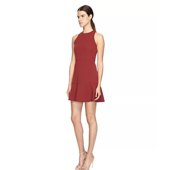 Theory Dresses & Skirts - THEORY sz 2 Felicitina Bonded Double Crepe Dress - Red - fit and flare